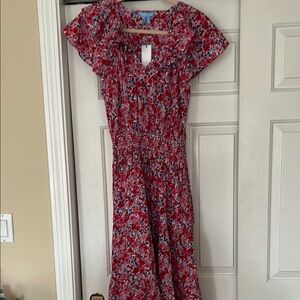 NWT Draper James Floral Red and Blue Dress